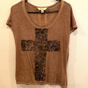Brown cross shirt